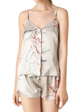 Women's Floral Spaghetti Strap Button-Up Pajama Set