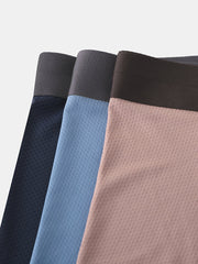 Mens Ice Silk Hive Mesh Sports Thin Section Breathable Boxer Briefs Panties Underwear