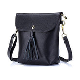 Genuine Leather Tassel Mini Shoulder Bags Vintage Hasp Crossbody Bags 5.5'' Phone Bags