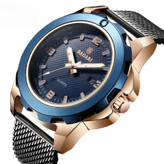 Men's Full Steel Quartz Wrist Watch with Luminous Display