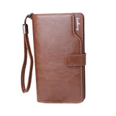 Vintage Large Capacity Business Multi-slots Trifold Long Wallet Clutch Bag For Men