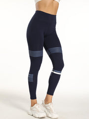 Women Yoga Running Striped High Waist Stretch Slim Sport Leggings