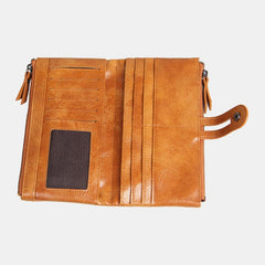 Women Multi-slots 12 Card Slots Zipper Bifold 6.3inch Phone Long Wallet