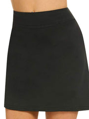 Women's Skort Black White Wine Active Casual Weekend Side Pockets Short Comfort Plain