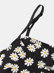 Daisy Print Spaghetti Strap Women's Casual Nightgown