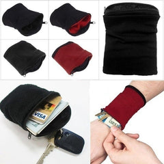 Wrist Wallet Pouch Band Fleece Zipper Running Travel Gym Cycling Safe Sport Wrist Wallet