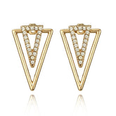 Vintage Triangle Earring Rhinestone Hallow Earrings Front Hanging Earrings For Women