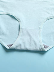 Women's High Waist Stripe Cotton Panties with Wide Waistband