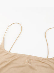 Summer Solid Color Embroidery Fashion Tight Sling Tank Top