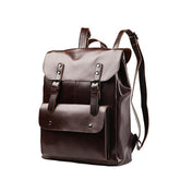 Men And Women Retro Leather Large Capacity Backpack Travel Bag
