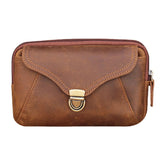 Men Genuine Leather Waterproof Large Capacity Phone Bag Cowhide Waist Packs Coin Purse