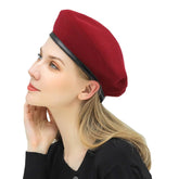 Woolen Beret Caps Wild Casual Drawstring Adjustable Painter Hat