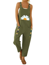 Flower Tribal Pattern Pocket Sleeveless Jumpsuit For Women