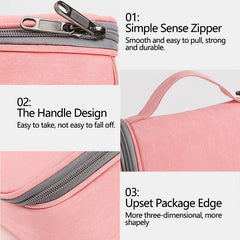 Women PU Leather Portable Multi-compartments Large Capacity Travel Storage Bag