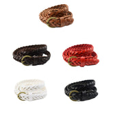 Women PU Leather Woven All-match Skirt Jeans Fashion Casual Solid Ladies Belts