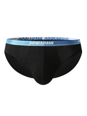 Mens Modal Breathable Letter Elastic Waist U Convex Underwear Mid Waist Briefs