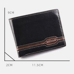 Men Vintage RFID Antimagnetic Faux Fur Patchwork Money Clips Multi-card Slots Wallet