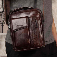 Men Vintage Genuine Leather Crossbody Bag Shoulder Business