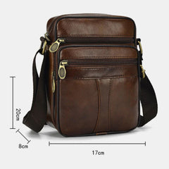 Men's Genuine Leather Business Casual Shoulder Crossbody Bag