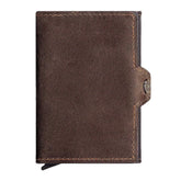 Men Retro RFID Blocking Antimagnetic Cowhide Wallet Casual Multi-card Slot Hasp Card Holder Multifunction Money Clip