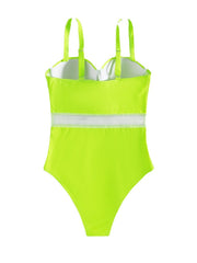 Women's Swimwear One Piece Monokini Bathing Suits Normal Swimsuit Backless Tummy Control Push Up Pure Color Green Black Fuchsia Strap Bathing Suits New Casual Vacation / Modern