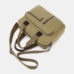 Men's Anti-theft Canvas Crossbody Bag with Multi-pockets & Large Capacity