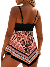 Women's Swimwear Tankini 2 Piece Plus Size Swimsuit Modest Swimwear Open Back for Print Floral Tunic Strap Bathing Suits New Vacation Fashion / Modern / Padded Bras