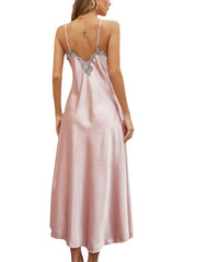 Women's ColorBlock Maxi Sheath Dress - Sexy Strap Partywear