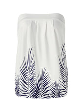 Women Summer Leaf Print Strapless Sleeveless Tube Tank Top