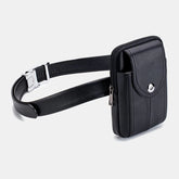 Men's Genuine Leather Phone Waist Bag - Business Style