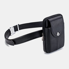Men's Genuine Leather Phone Waist Bag - Business Style