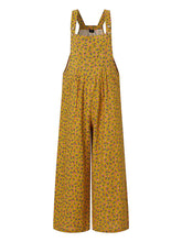 Women Vintage Ditsy Floral Print Double Pocket Casual Strappy Jumpsuits