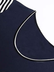 Women's Pajamas Nightgown Nighty Pjs Letter Stripe Fashion Simple Comfort Home Daily Bed Polyester Breathable Gift Crew Neck Short Sleeve Spring Summer Navy Blue, Print