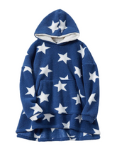 Women's Star Fleece Blanket Hoodie with Kangaroo Pocket - Warm & Cozy