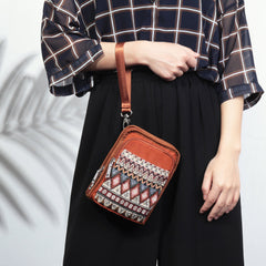 Women National Canvas Shoulder Bag Bohemian Card Holder Mini Sling Crossbody