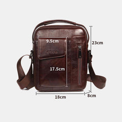 Men Vintage Genuine Leather Crossbody Bag Shoulder Business