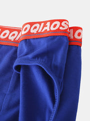 Mens Modal Breathable Letter Elastic Waist U Convex Underwear Mid Waist Briefs