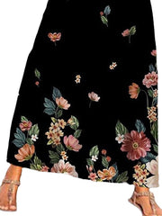 Women's Sleeveless Floral Pocket Crew Neck Vacation Weekend Casual Dress