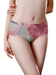 Women's Floral Ice Silk Mid-Waist Breathable Panties