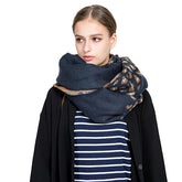 Women Printing Winter Warm Scarf Casual Leopard Pattern Scarf Shawl