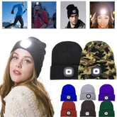 LED Beanie Hat for Night Jogging and Walking