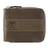 Bullcaptain Genuine Leather Trifold Wallet RFID Antimagnetic Vintage 11 Card Slots Coin Bag Wallet For Men