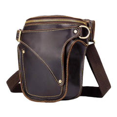 Men's Leather Anti-theft Waterproof Phone Bag, Vintage Crossbody & Waist, Fits 6.5" Devices
