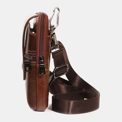 Men's Leather Belt Phone Bag - Casual Crossbody Shoulder Pouch