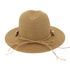 Women Sunscreen Travel Beach Sun Hat Flower Decoration Elegant Jazz Hat Straw Hat