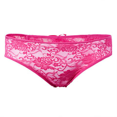 Plus Size Sexy Crotchless Lace Ruffle Back Low Waist Panties for Women