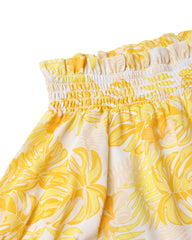 Tropical Plants Print Off Shoulder Summer Holiday Mini Dress