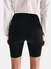 Cotton Breathable Women Letter Print Elastic Black Biker Shorts
