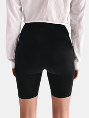 Cotton Breathable Women Letter Print Elastic Black Biker Shorts