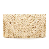 Women Summer Lovely Retro Straw Knitted Wallet Key Money Beach Long Bag Clutch